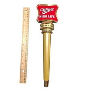 Vintage MILLER HIGH LIFE "The Champagne Of Beers" Gold Beer Tap Handle (12")